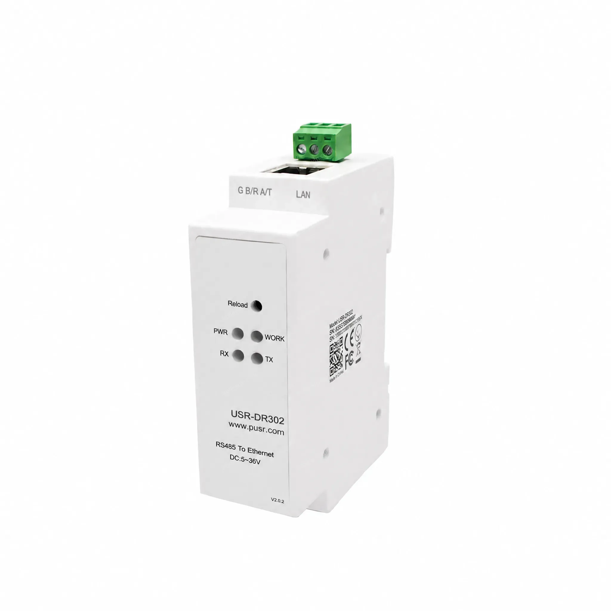 USR-DR302 Standard DIN-Rail Serial RS485 to Ethernet Transmit Data Transparently TCP/IP Modbus to Ethernet Converter