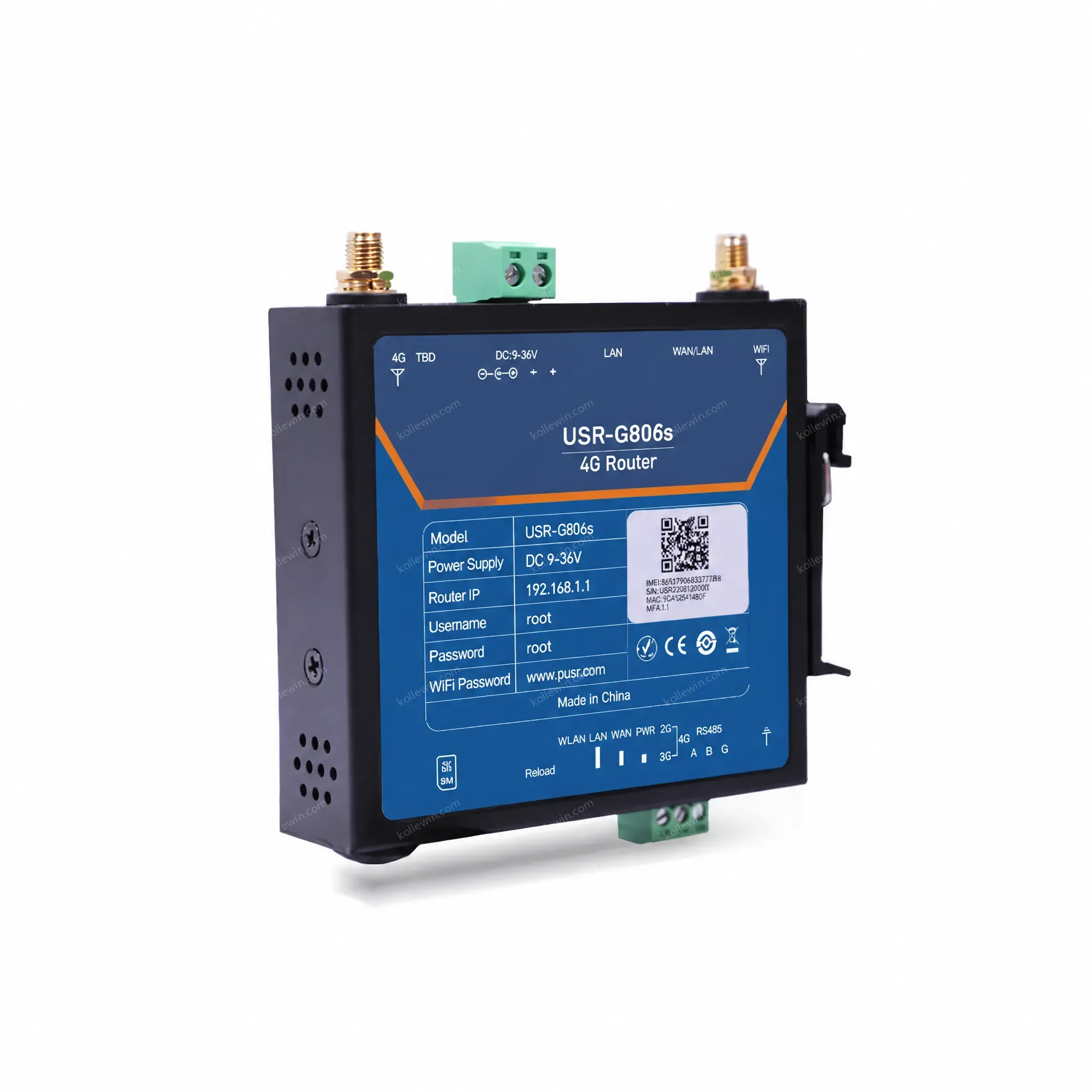 USR-G806s 4G Industrial LTE WIFI Router RS485 Port Two LAN Ports