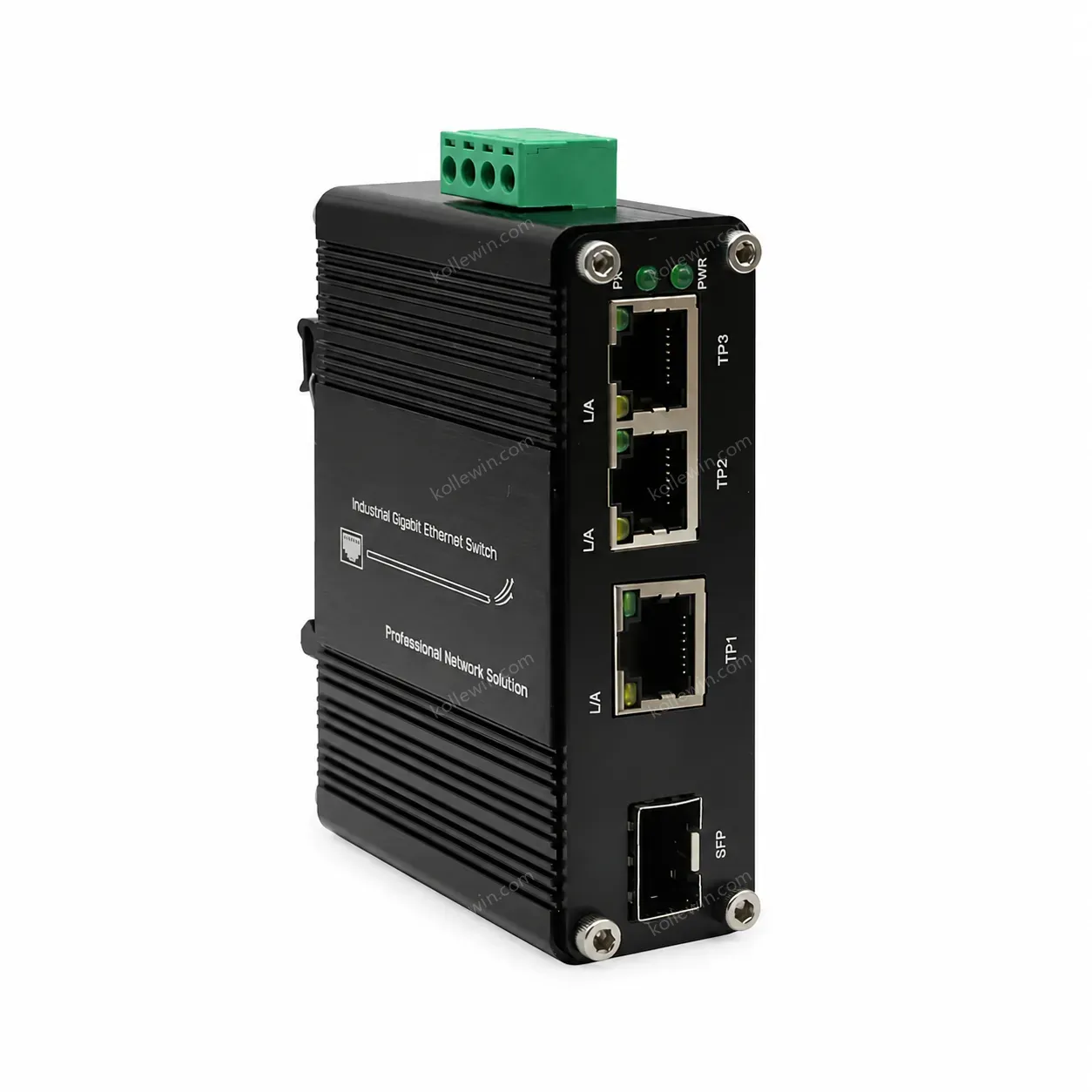 E-link Mini Industrial 3-Port Gigabit Ethernet SFP Fiber Network Switch 12Gbps Switch Capacity 12-48V DC -40C 75C