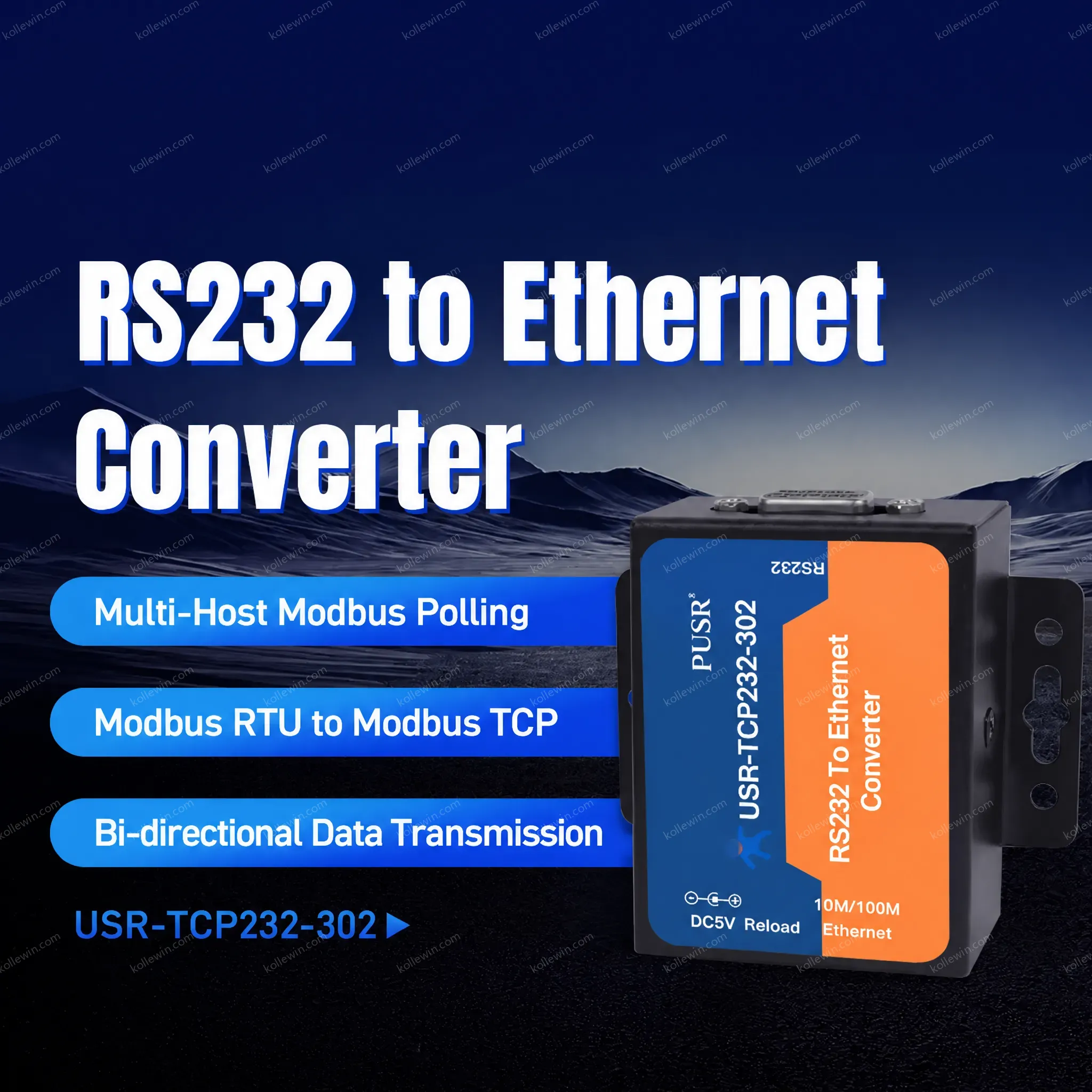 USR-TCP232-302 cost-effective RS232 serial to Ethernet TCP/IP to Serial device server converters