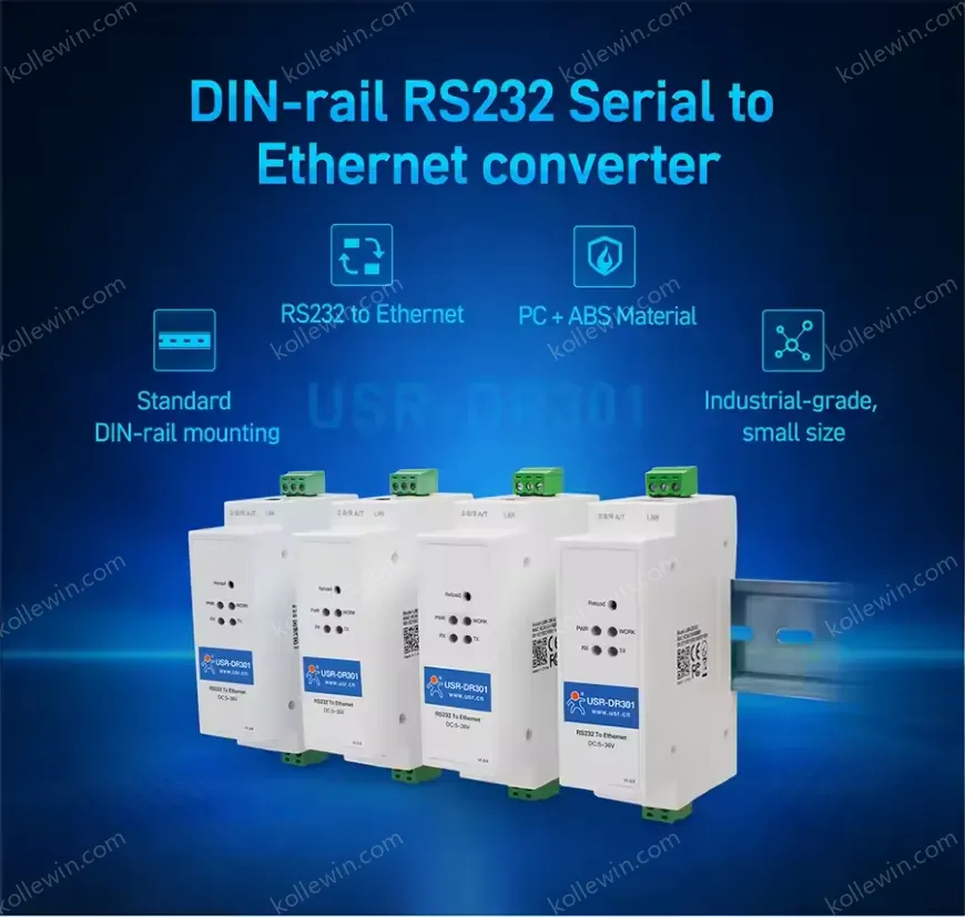 USR-DR301 Terminal Type RS232 Serial to Ethernet Converter Support Modbus RTU to Modbus TCP