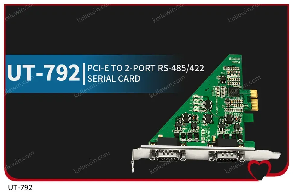 UOTEK Industrial PCI Express PCI-E to RS-485 RS-422 Serial Card 2 Ports DB9 RS485 RS422 PCIE Converter Optical Isolation UT-792I