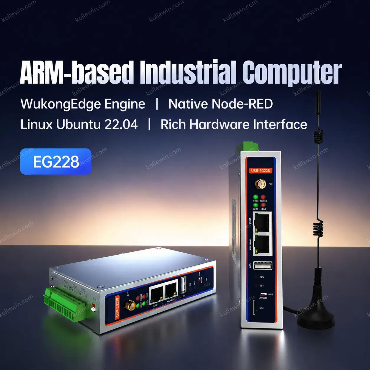 PUSR Fanless ARM Mini PC Linux Server RK3506J Ubuntu 22.04 DDR3 512GB 2RS485/CANFD Edge Computing Industrial Computer USR-EG228