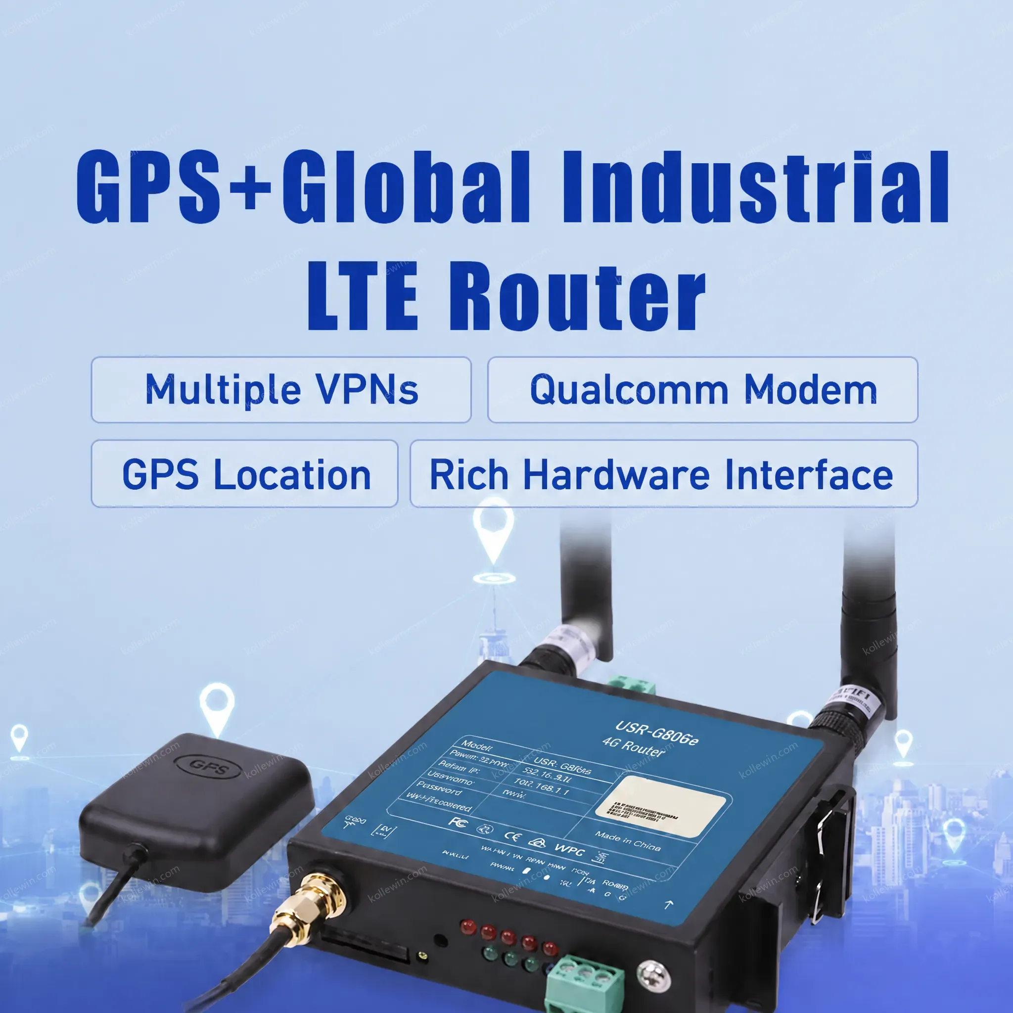 PUSR Industrial 4G LTE Router Compact Size Dual Mounting (Panel/DIN-rail) Firewall OpenVPN USR-G806s-G