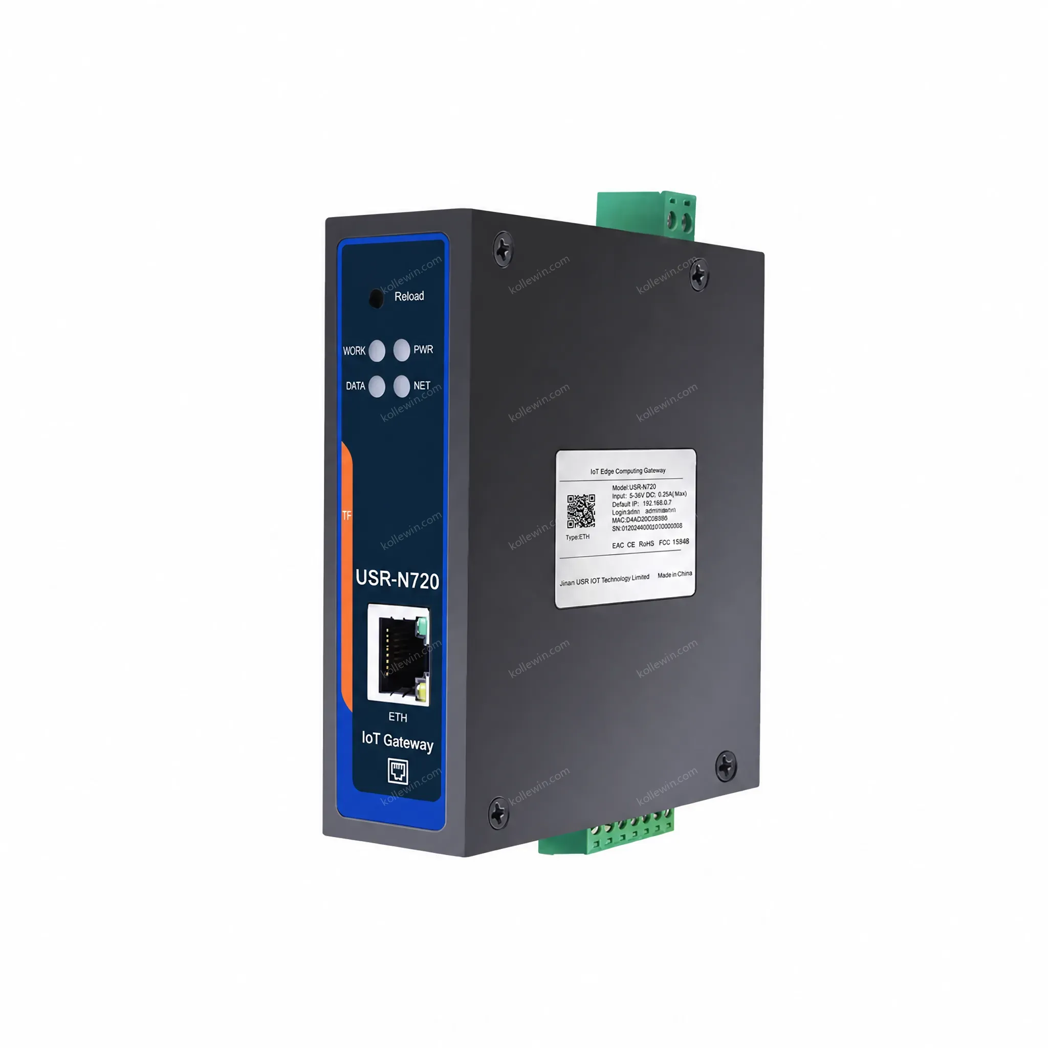 PUSR Edge Computing IoT Gateway Support Data Acquisition Protocol Conversion 2* TCP+ 2*MQTT USR-N720-ETH