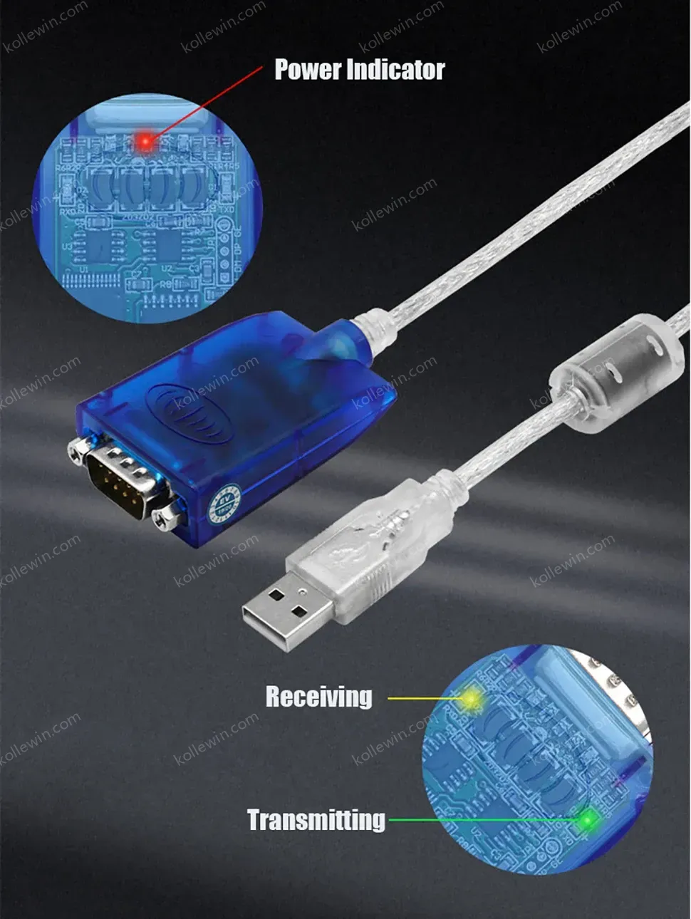 UOTEK 1.5M USB to RS-232 Converter RS232 DB9 USB2.0 Conversion Cable Serial Adapter Connector Line with Imported Chip UT-880