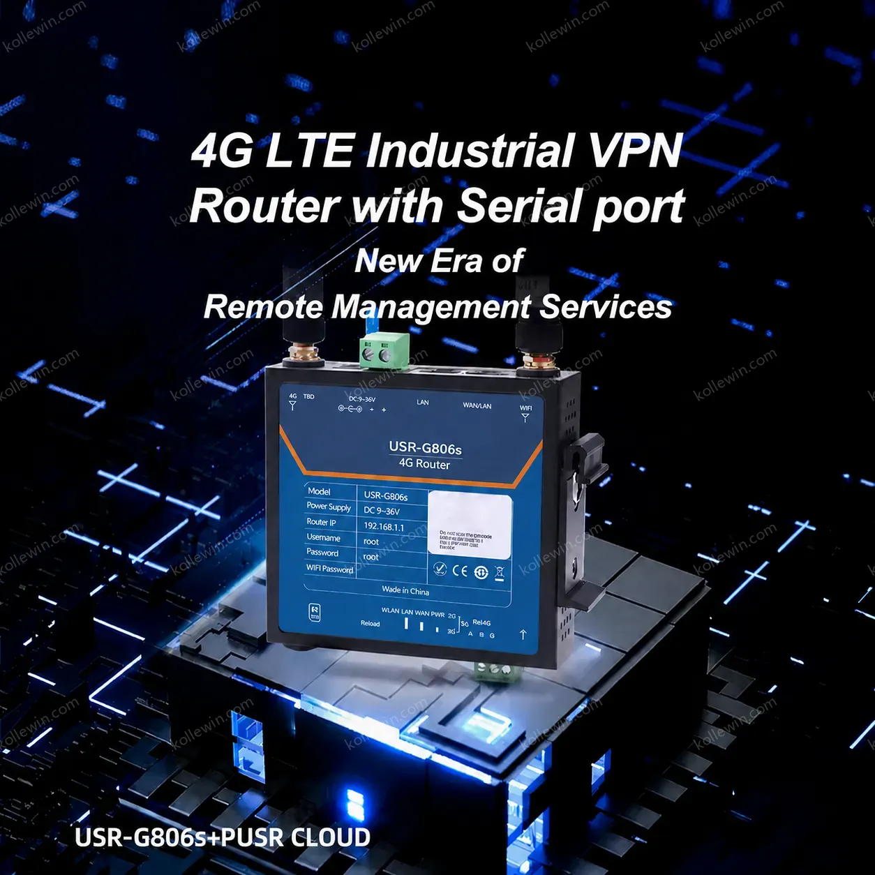 USR-G806s-EAU Industrial Cellular Router Integrates 4G LTE WiFi and VPN With Serial Modem RS485