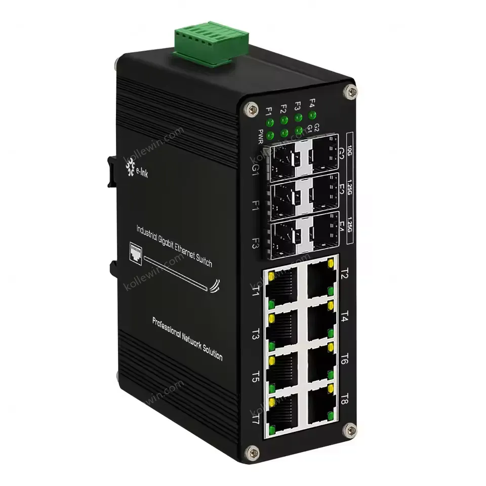Industrial 8 Port 10 100 1000T + 4 Port 1G SFP + 2 Port 10G SFP+ Ethernet Switch