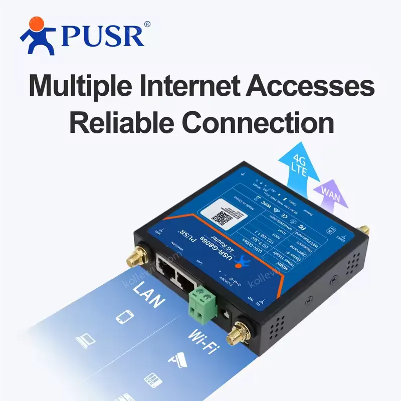 USR-G806s-Gd Global Ban Industrial 4G LTE Router with 1*WAN/LAN,1*LAN GPS Function Enhanced OPENVPN RS485 Serial Port