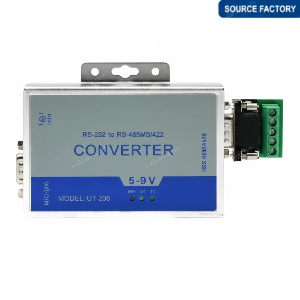 UOTEK RS-232 to RS-485 RS-422 Adapter Industrial DB9 RS232 to RS485 Converter RS422 Connector Isolation ESD Anti-Surge UT-208