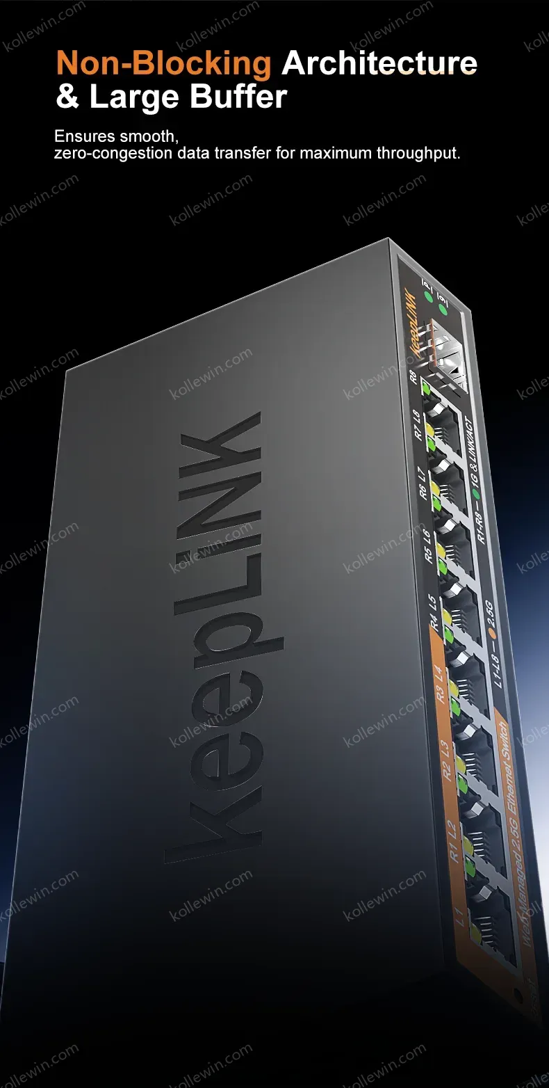 KeepLiNK KP-9000-9XHML-X 9-Port Web-Managed Network Switch | 8 x 2.5Gb RJ45+ 1 x 10Gb SFP+ for Uplink IGMP Snooping