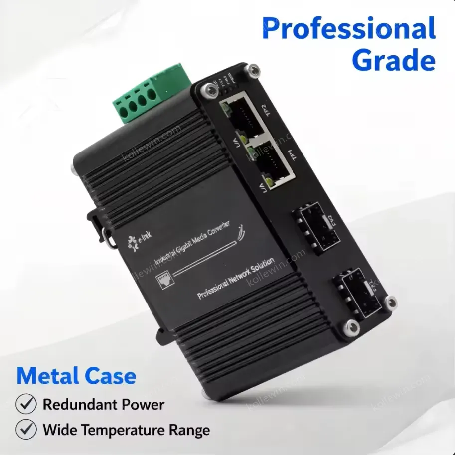 Mini Industrial 2G+2SFP Ethernet Switch Dual Fiber Ports 12-48VDC Wide Temperature -40°C to 75°C