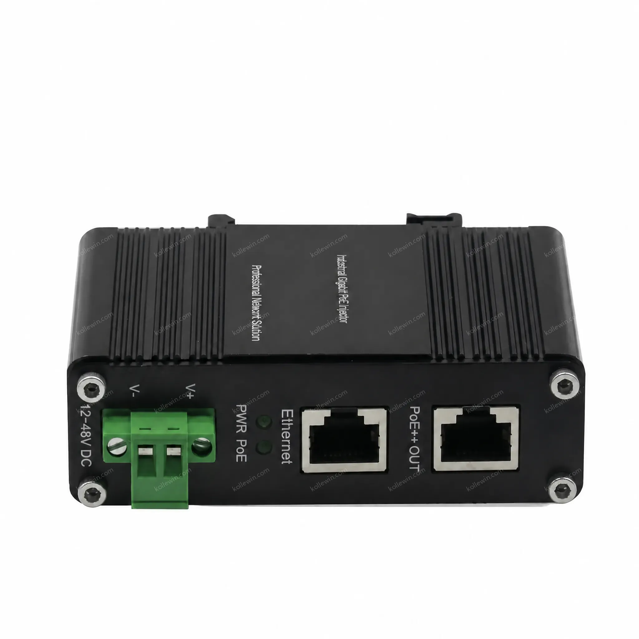 Industrial Gigabit Injector 95W 802.3bt PoE++ 12~48VDC Wide Range Power Input with Power Booster Function
