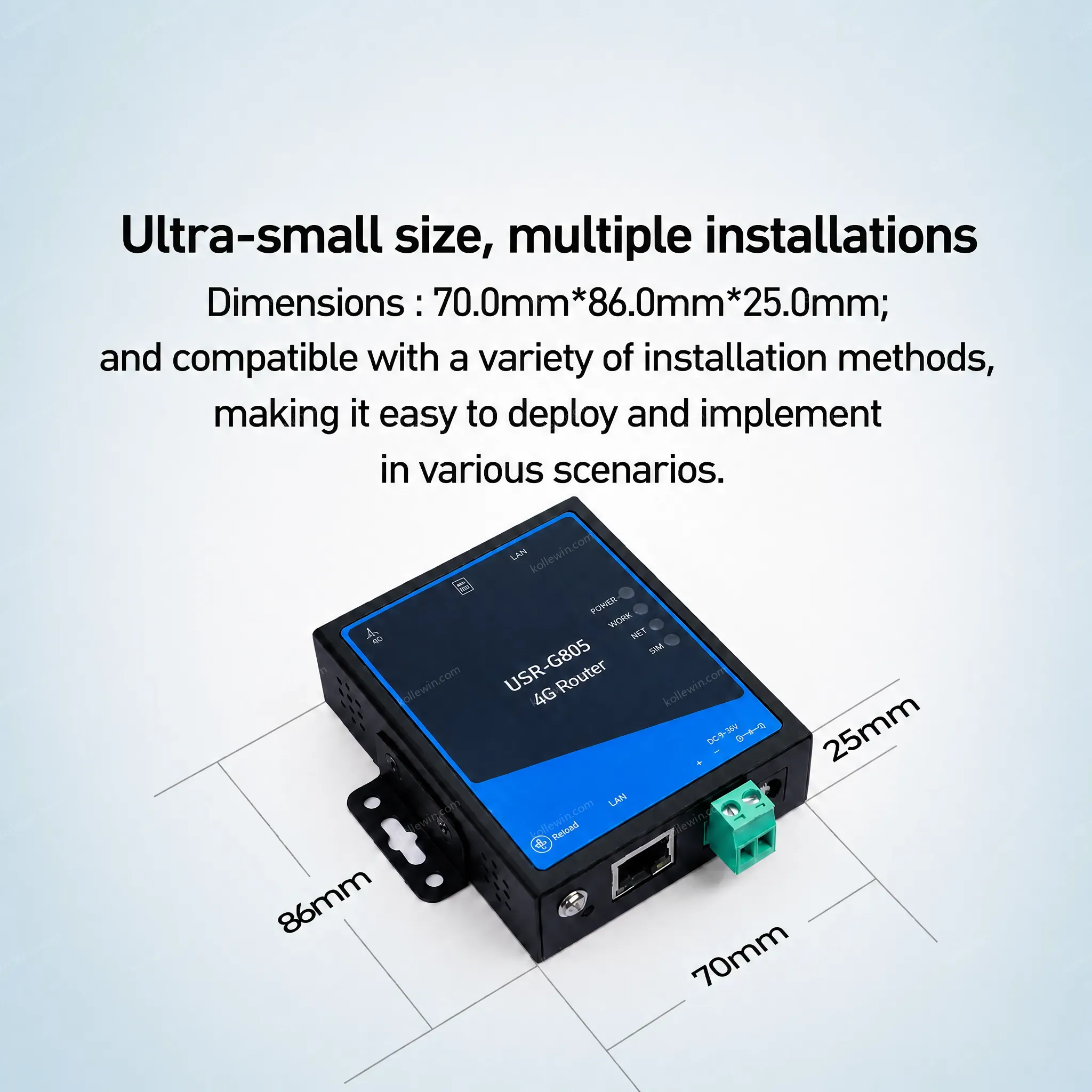 USR-G805-ECEUX Outdoor Industrial 4G Cellular Router Qualcomm Support VPN PPTP L2TP Firewall DC 9-36V Network Access Solution