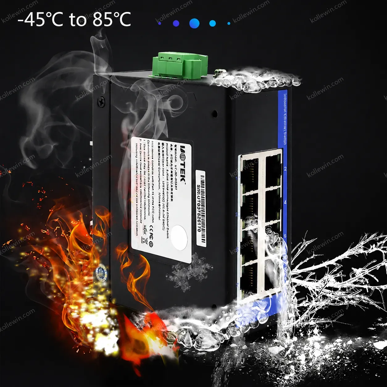 UOTEK Industrial Grade 100M 5 8 Ports Network Unmanaged Ethernet Switch Full Half Duplex DIN-rail -40℃ to 85℃ UT-60-DSA5T DSA8T