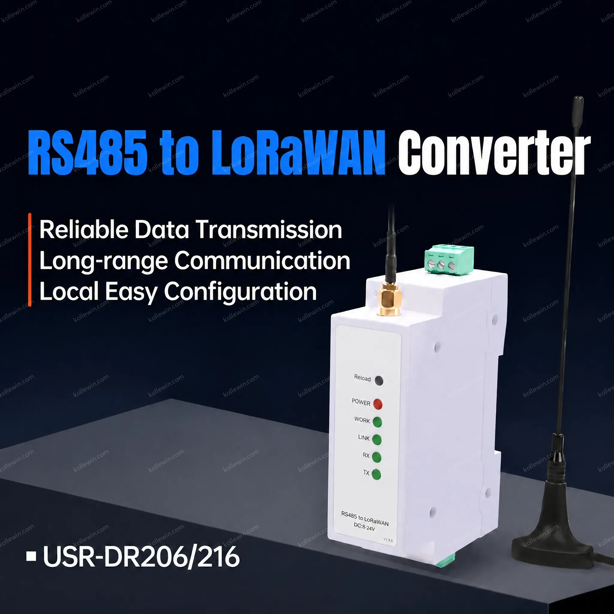 PUSR DIN Rail Mounting, RS485 Interface RS485 to LoRaWAN Converter Configuration Utility USR-DR206/DR216