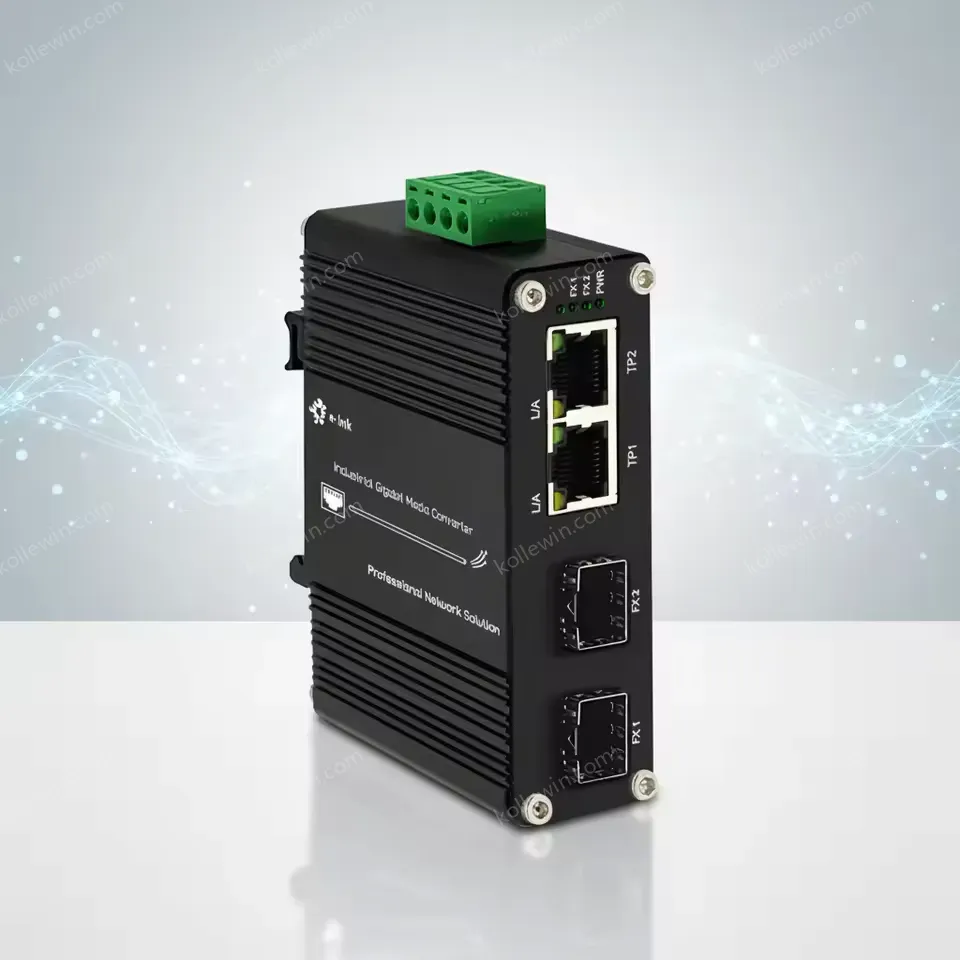 E-link LNK-IMC202-2.5G-SFP Mini Industrial 2-Port 10/100/1000/2500Base-T to 2-Port 10G SFP+ Fiber Ethernet Switch