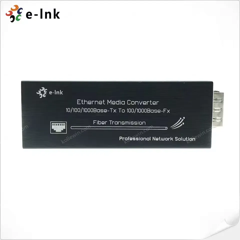 Micro Mini 10/100/1000BASE-T to 100/1000BASE-X SFP Media Converter Aluminum Case Including a Power Supply