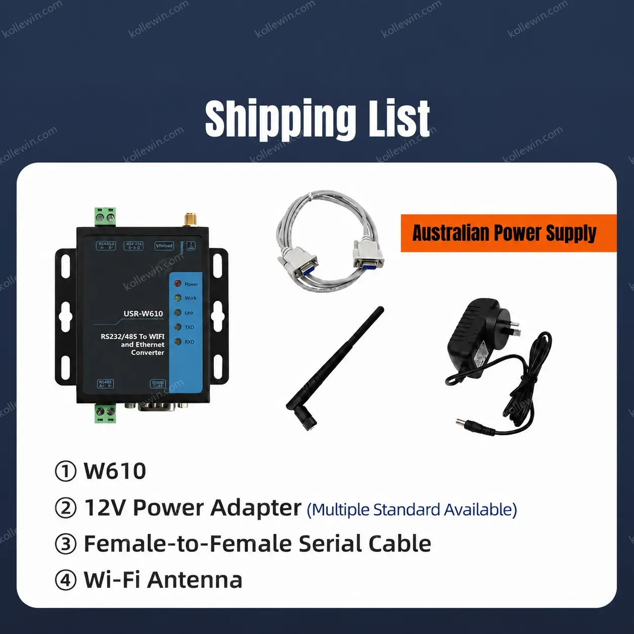 USR-W610 Industrial RS232 RS485 Serial to WiFi Ethernet Converter Modbus RTU to TCP Gateway WiFi to Ethernet Server