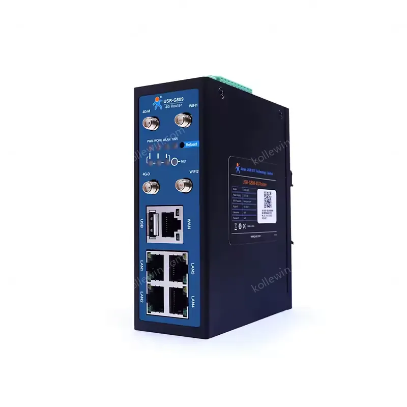 USR-G809-EAU Europe & Australia 4G Industrial Cellular Router with Firewall & OpenVPN 600Mbps Wi-Fi Wireless LAN Gateway