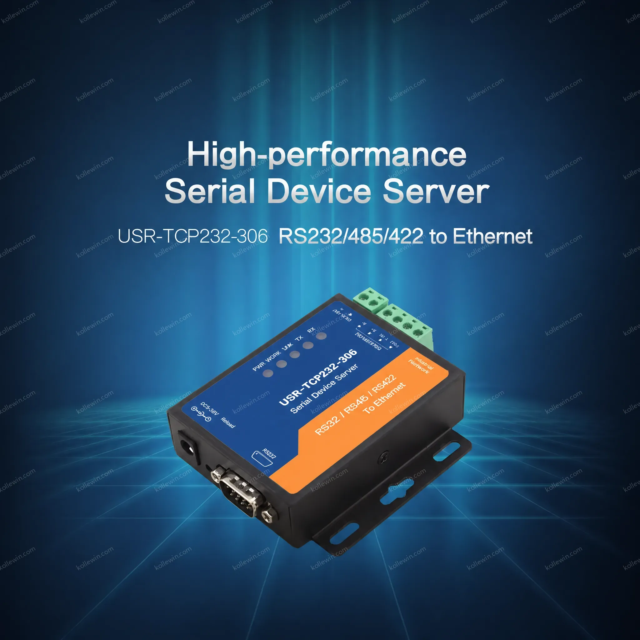 USR-TCP232-306 Rs232/485/422 to Ethernet Converter Customized Webpage Modbus Gateway 5-36V Power Supply CE/FCC/RoHS Certified