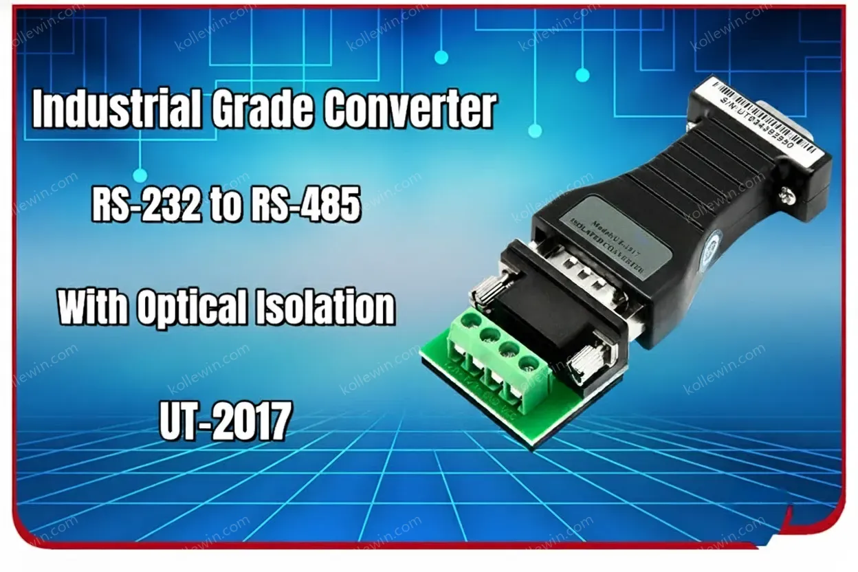 UOTEK Mini RS232 to RS485 Converter RS 232 DB9 RS-232 To RS-485 Adapter Serial Connector Half Duplex Anti Lightning UT-201B