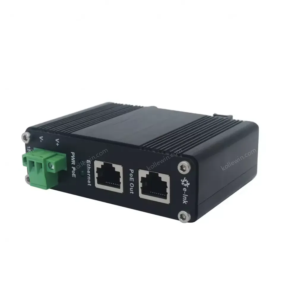 12 to 48V DC Input Industrial Gigabit PoE+ Injector with Power Booster Function