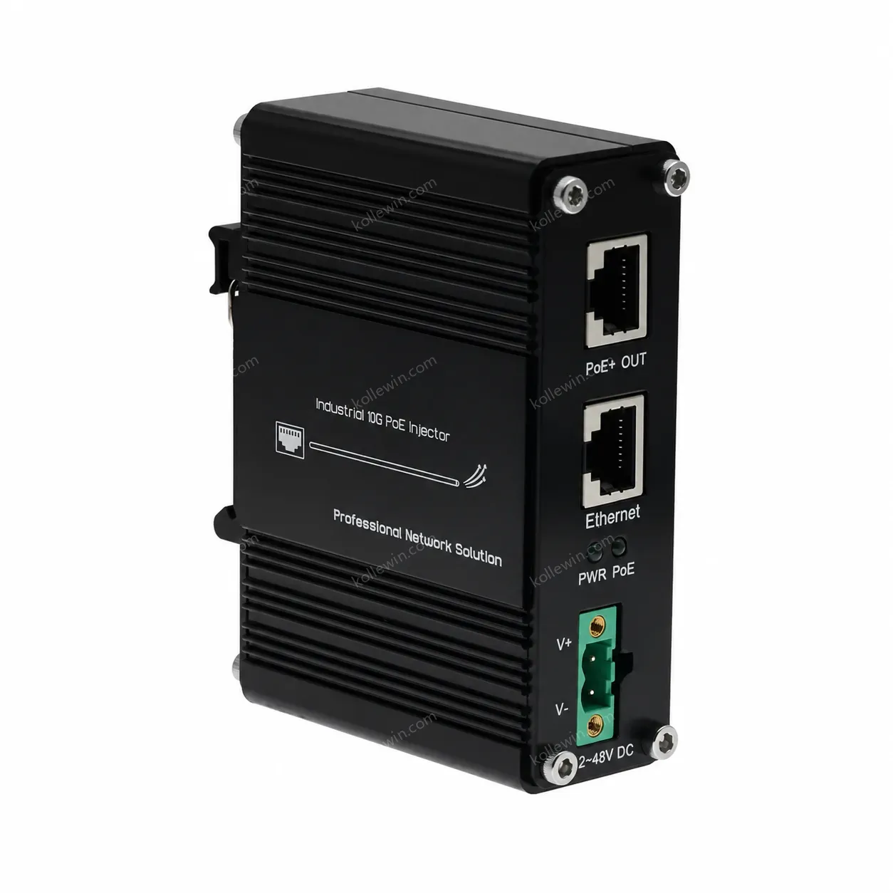 12~48V DC Power Input Industrial 10G PoE+ Injector