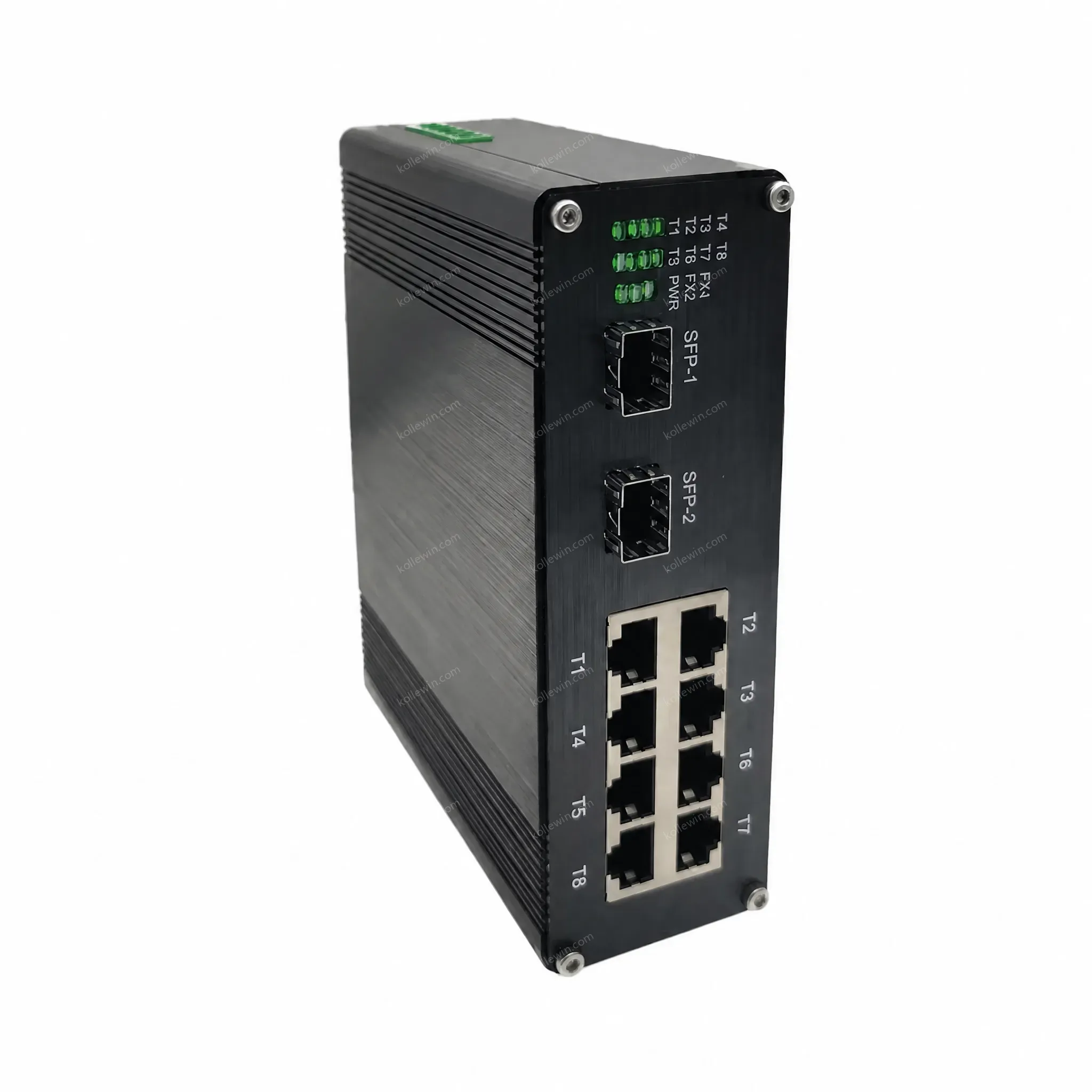 8+2 Port Industrial Ethernet Switch with 2 SFP, IP40 Rating, DIN-rail Mount 12~58VDC, Gigabit