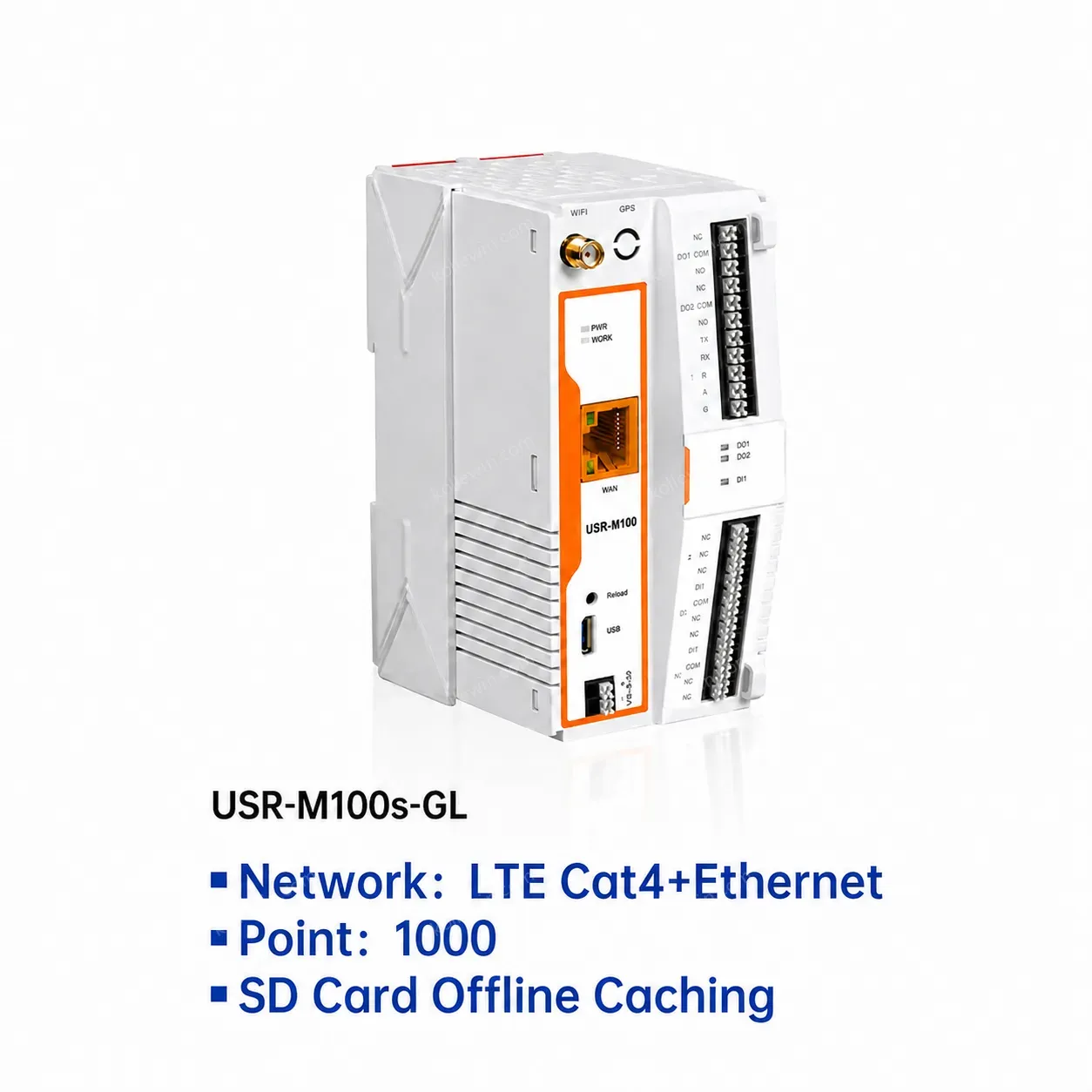 PUSR Industrial IoT Gateway MQTT Cellular Ethernet Port Edge Computing SD Card Offline Caching Low Cost USR-M100-EAU/M100s-GL
