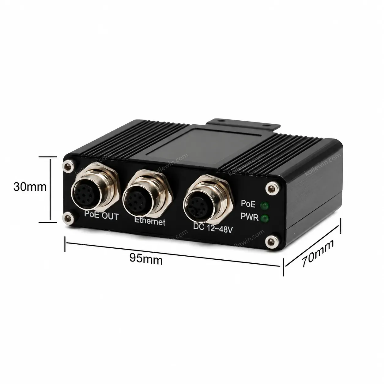 EN50155 Industrial 10/100/1000M 30W PoE Injector with M12 Connector Support DIN-Rail
