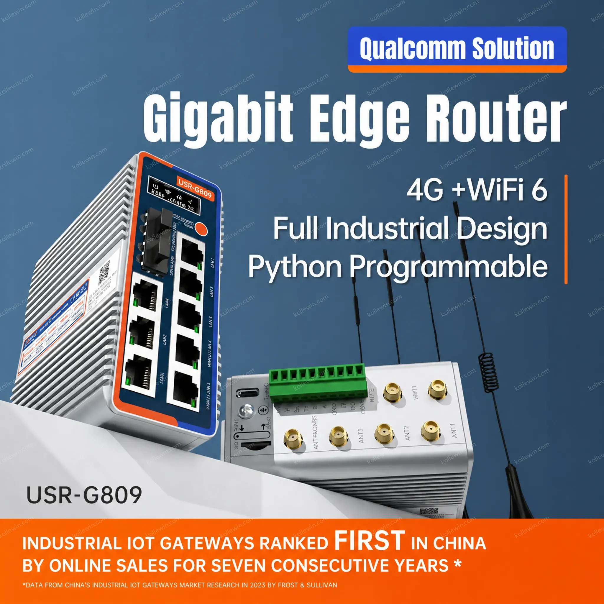 PUSR Gigabit Edge Router Qualcomm Dual-Band 4G WiFi6 Python OLED DIY Display Screen Industrial Cellular Router USR-G809s-G