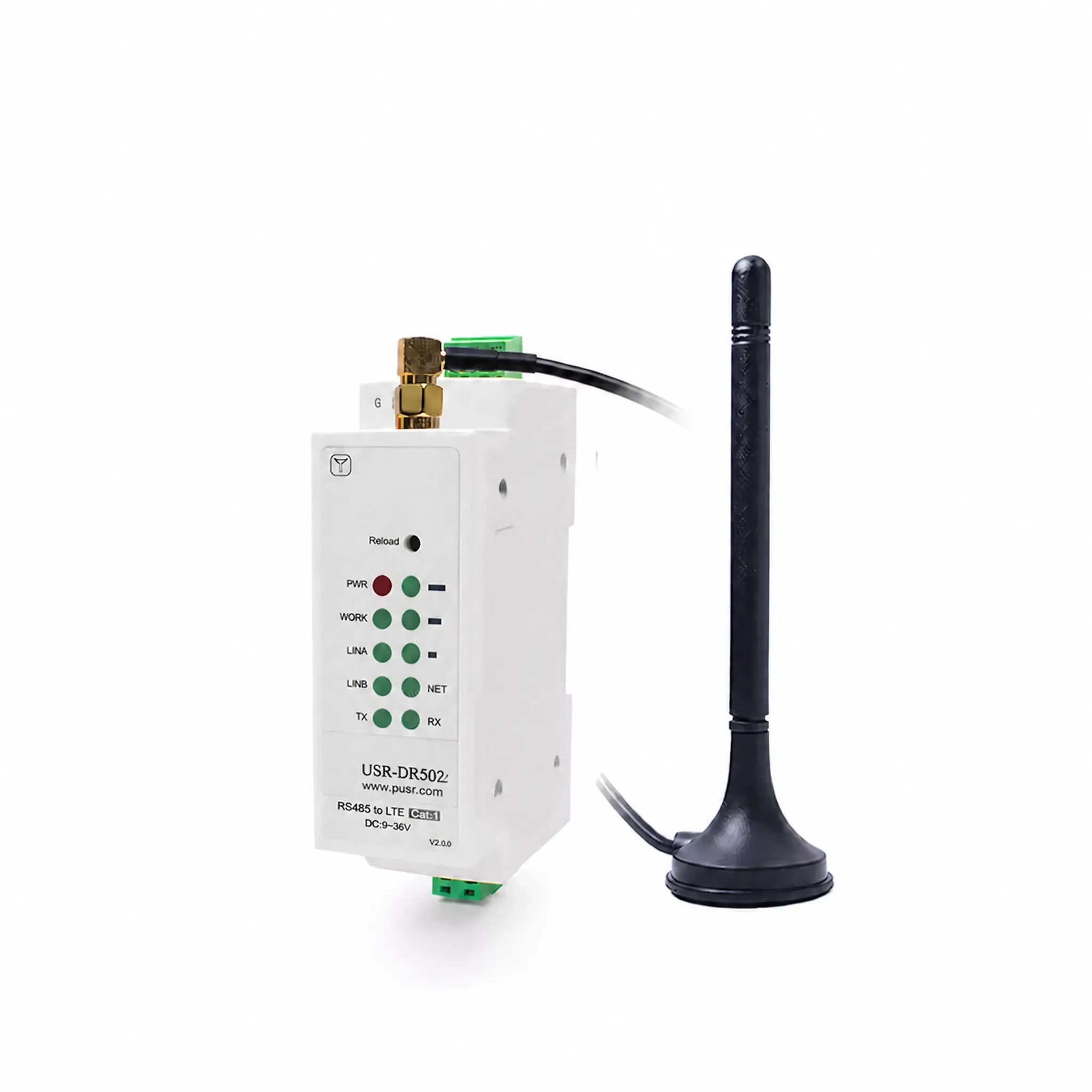 USR-DR502-E Europe Industrial HTTP MQTT/SSL GSM SMS 4G LTE Cat 1 Modem With Sim Card Slot Support IoT Platform