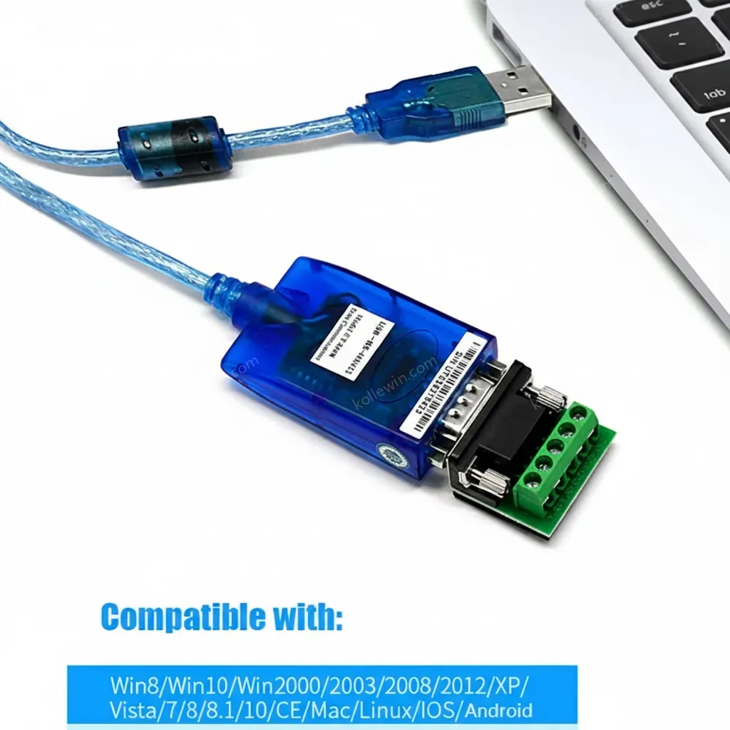 UOTEK 4.92ft USB to RS485 RS422 Cable Converter USB-A RS-422 RS-485 Adapter DB9 Connector Translucent Magnetic Ring UT-850N