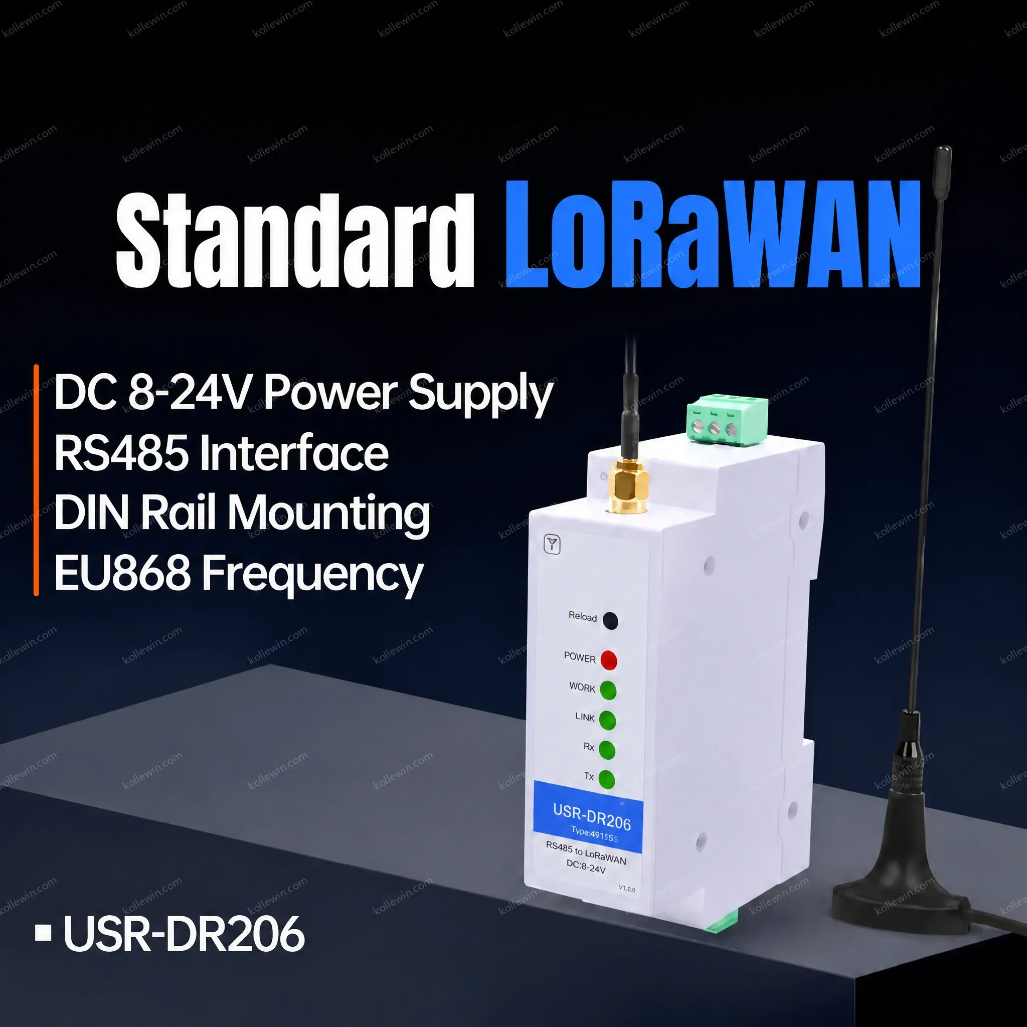 PUSR DIN Rail Mounting, RS485 Interface RS485 to LoRaWAN Converter Configuration Utility USR-DR206/DR216