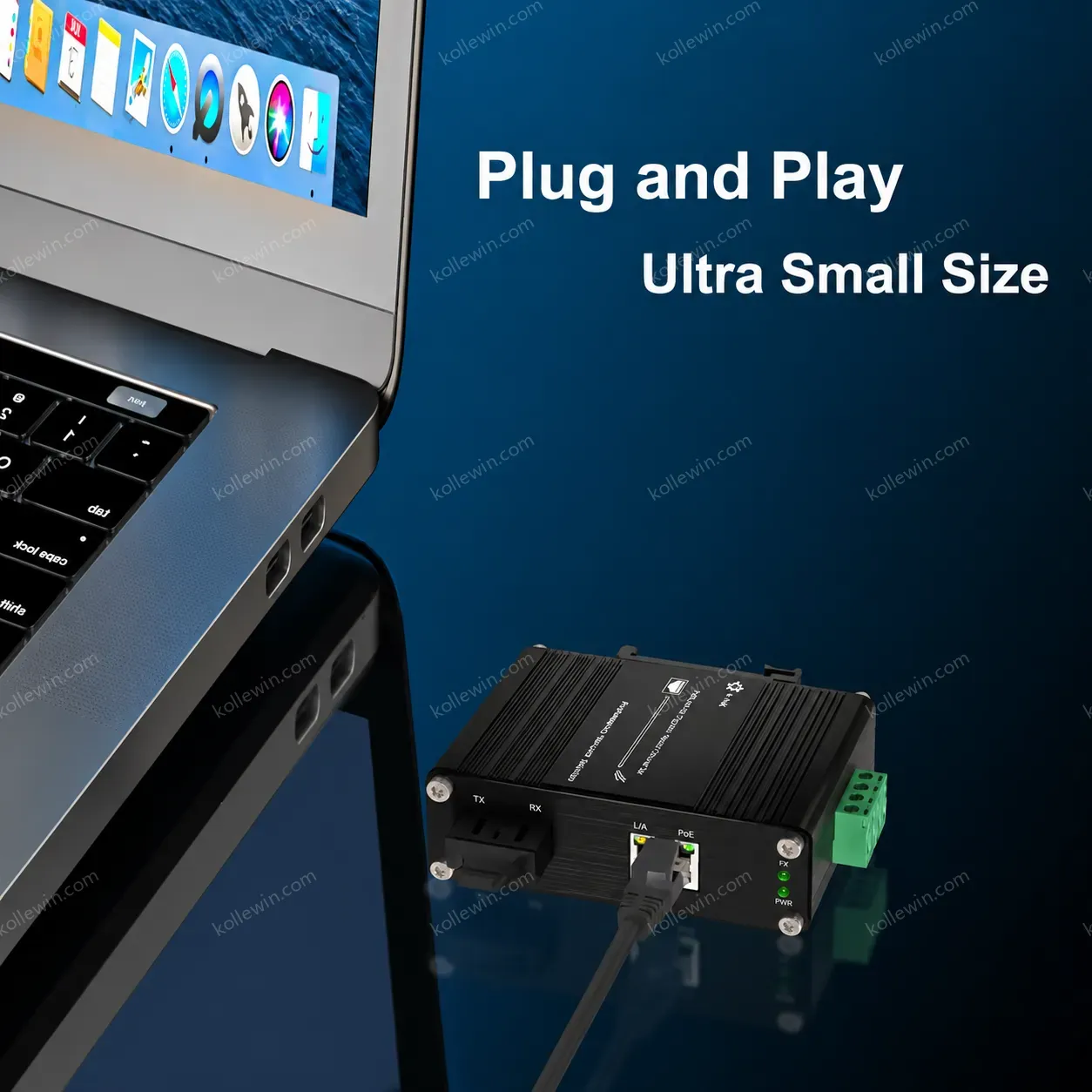 Industrial Gigabit PoE+ Media Converter for 100/1000BASE-X to 10/100/1000BASE-T with 30W Power