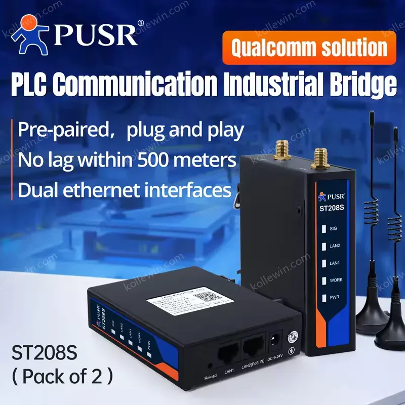PUSR 2 Piece Tiny-Size 2.4GHZ Point to Point Wireless Bridge Qualcomm Solution Plug and Play up to 1000M IP64 Water-proof ST208E