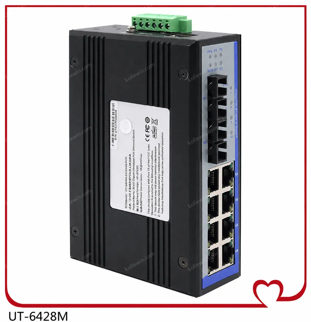 UOTEK Industrial Grade 100M 5 8 Ports Network Unmanaged Ethernet Switch Full Half Duplex DIN-rail -40℃ to 85℃ UT-60-DSA5T DSA8T