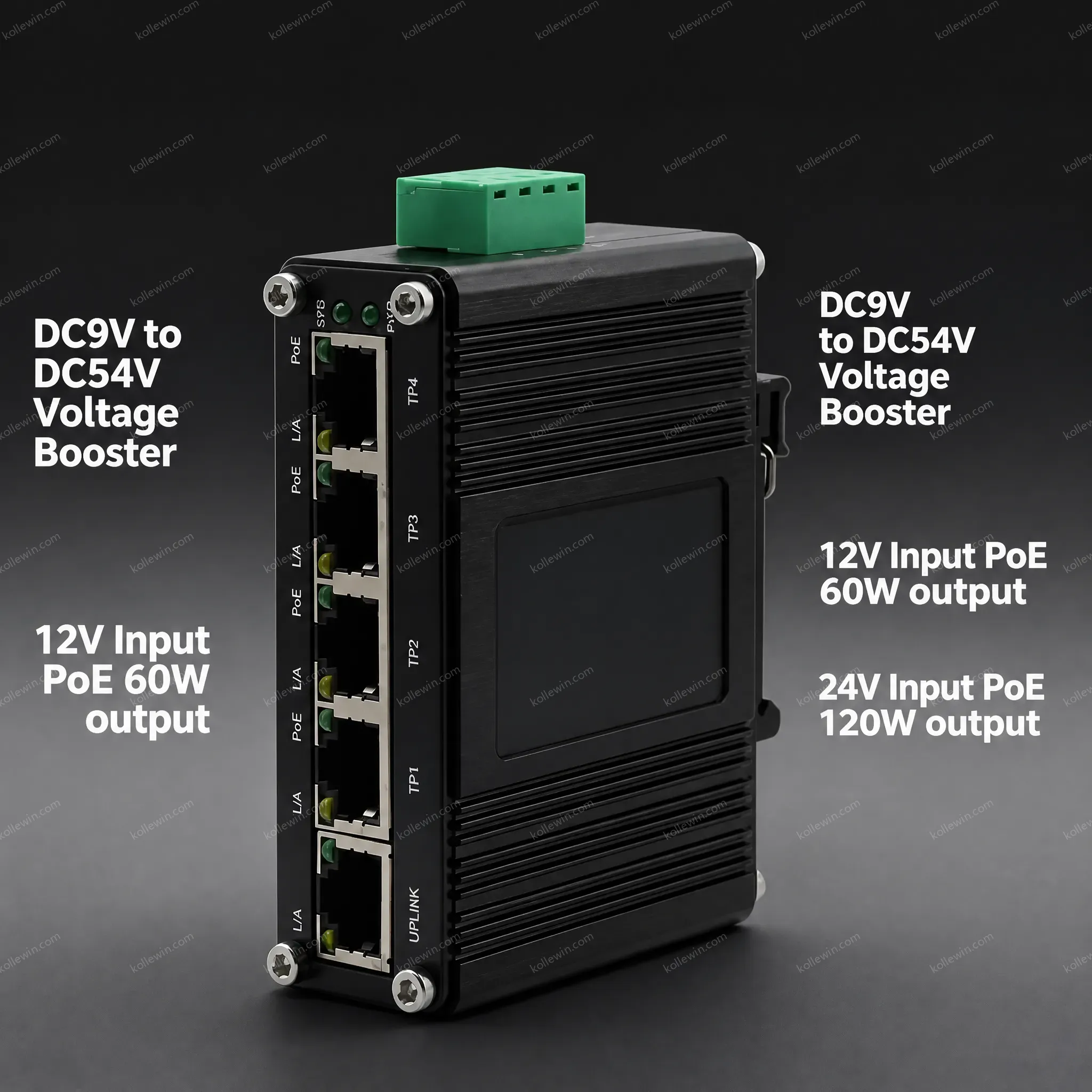 Mini Industrial Unmanaged Ethernet Switch 4-Port PoE+ 2.5G 30W 80Gbps Non-Blocking 12-48V DC -40C to 75C Wide Temperature