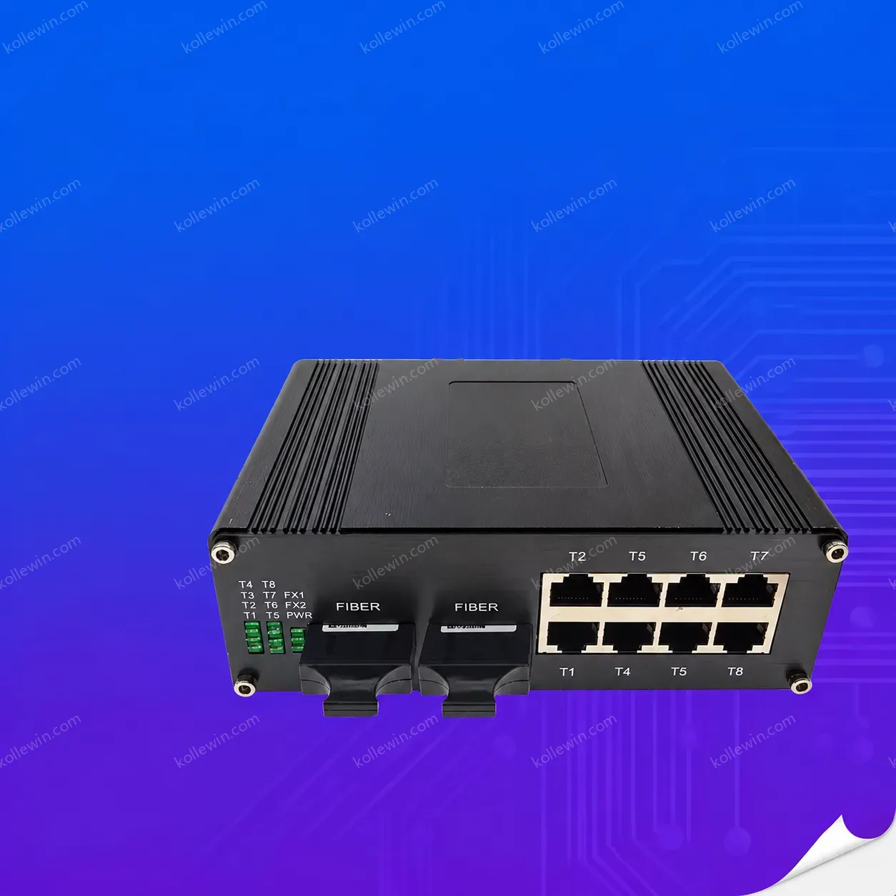 Industrial 10-Port Gigabit Ethernet Switch 10/100/1000Mbps Copper Ports Dual Fiber Aluminum Case 20 Gbps Capacity for Network
