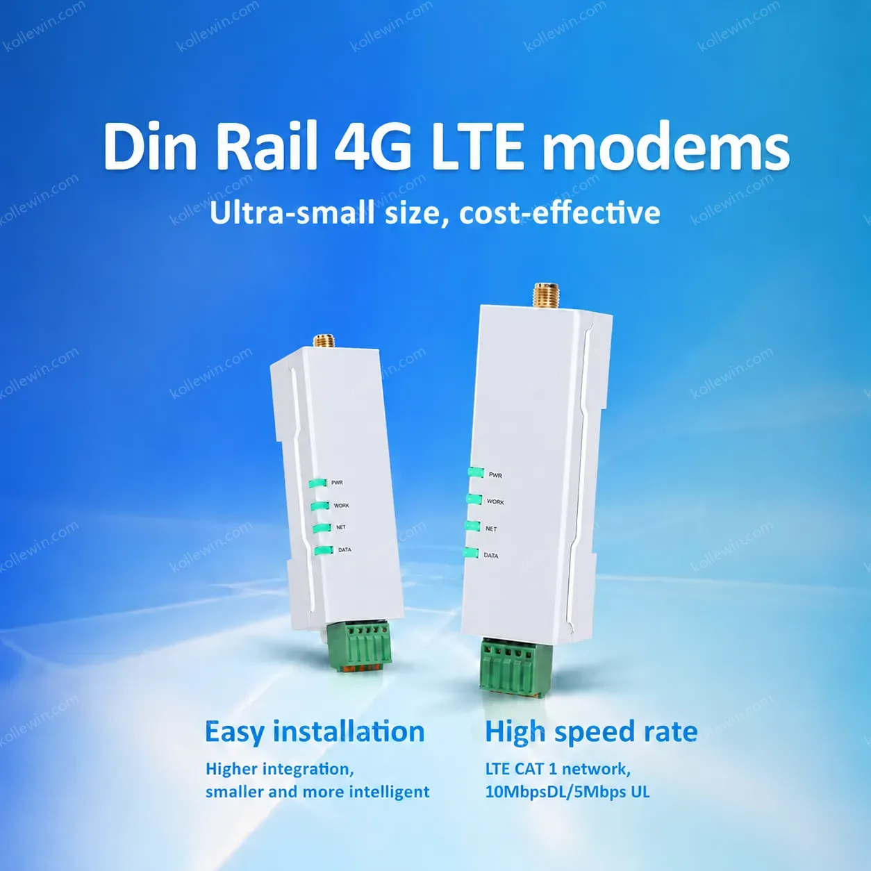 USR-DR154 Din Rail 4G LTE Modems Industrial Cellular Modem Supports RS485 Port With Sim Card