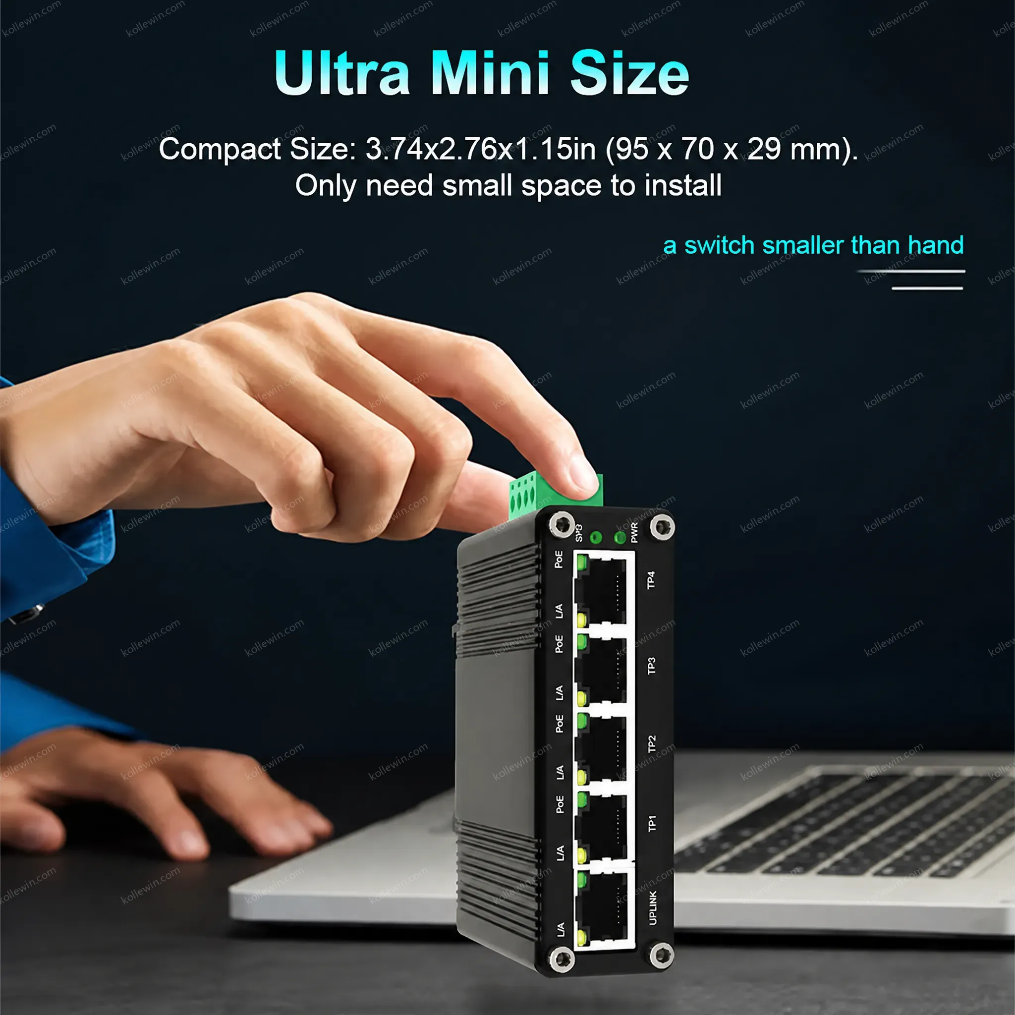10/100/1000Mbps Gigabit Din Rail Unmanaged 5 Port Industrial Ethernet Switch