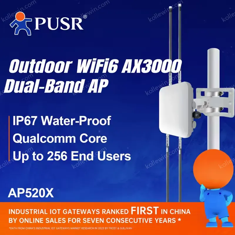 PUSR Outdoor Wireless Access Point AP520X Supports Dual AP Modes (Fat & Thin) Qualcomm Chipset IoT Application