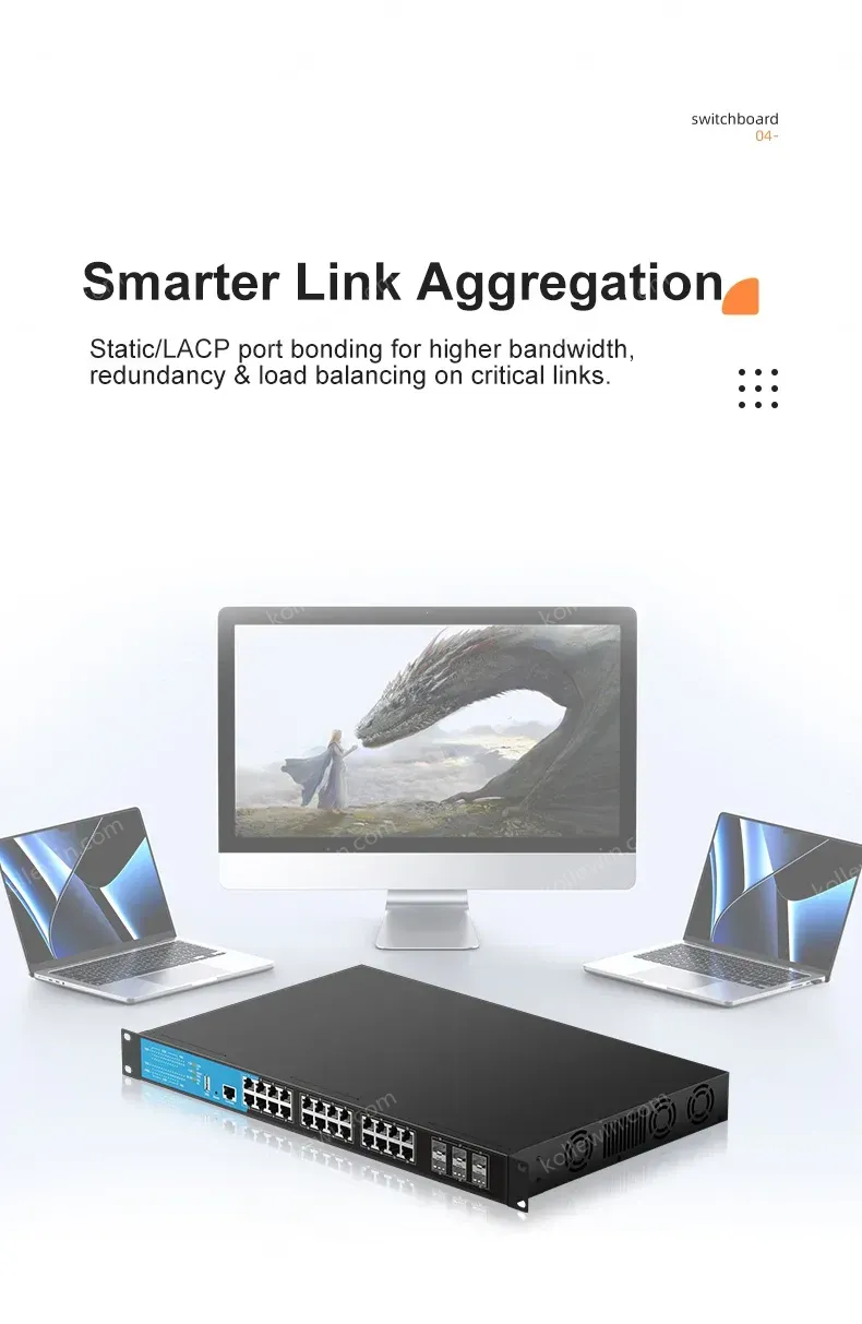 KeepLiNK 30-Port 10G/Multi-Gig Layer 3 Managed Network Switch 24x 2.5G RJ45+ 6x 10G SFP+ Rack-Mounted for High-Speed Data Center