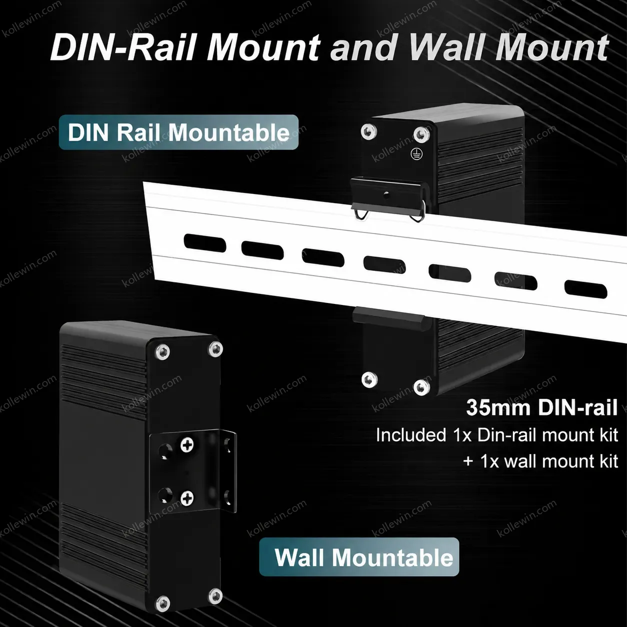 Industrial Fiber Media Converter, RJ45 to 100/1000M SFP Slot, -40°C to 75°C, DIN Rail, Ultra Low Power (<3W), Non-PoE