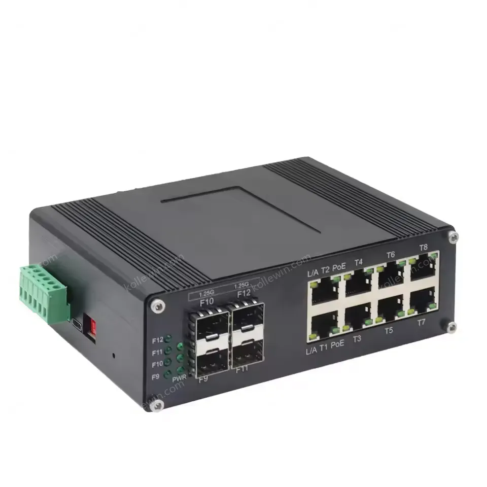 Industrial 8 Port Gigabit Ethernet WEB Managed Switch 4 X SFP 8 X GE PoE Network Switch CCTV Networking