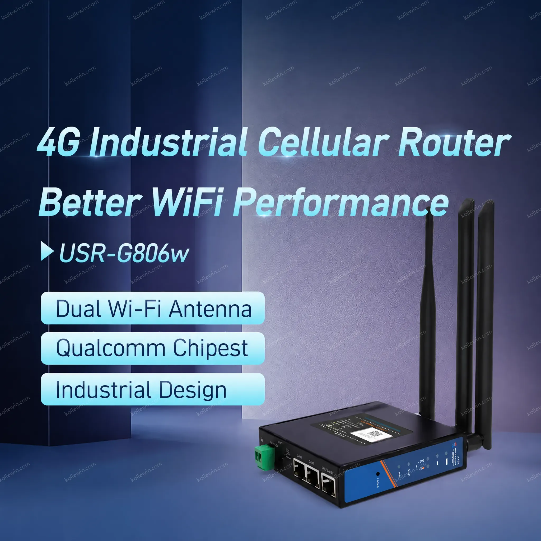 USR-G806w 2G/3G/4G APN/PDN Sim Card Slot WiFi Enhanced 300Mbps Outdoor Industrial IoT 4G LTE Cellular Router