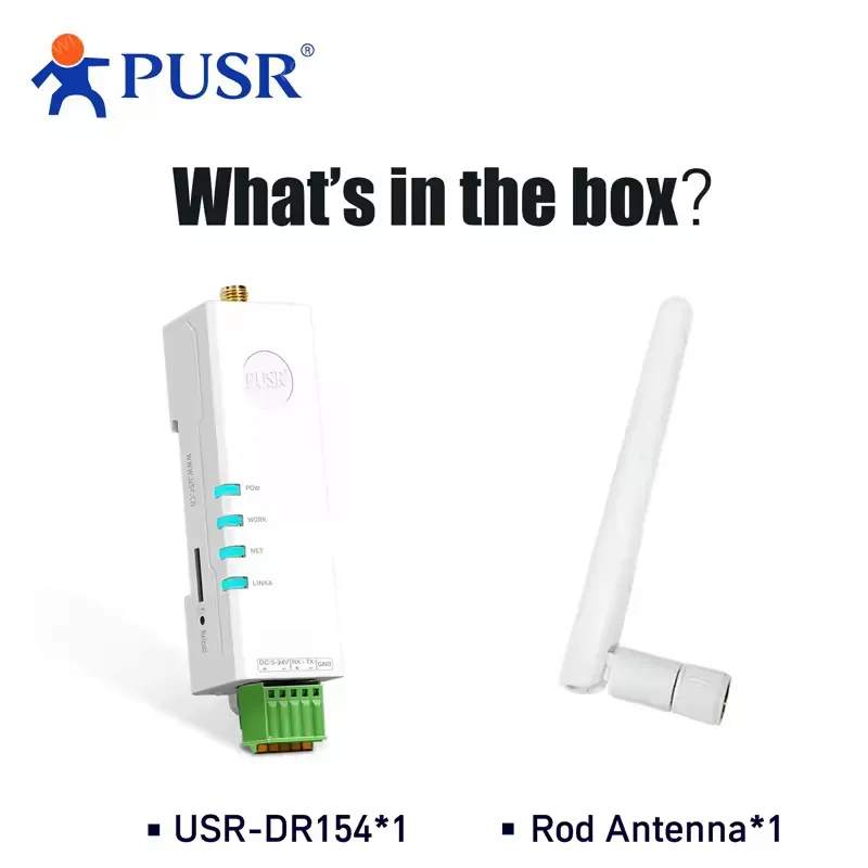 PUSR Wireless Lipstick Size 4G Modem DIN Rail Mounting Modbus Gateway SSL Encryption with RS485 Port USR-DR154-E