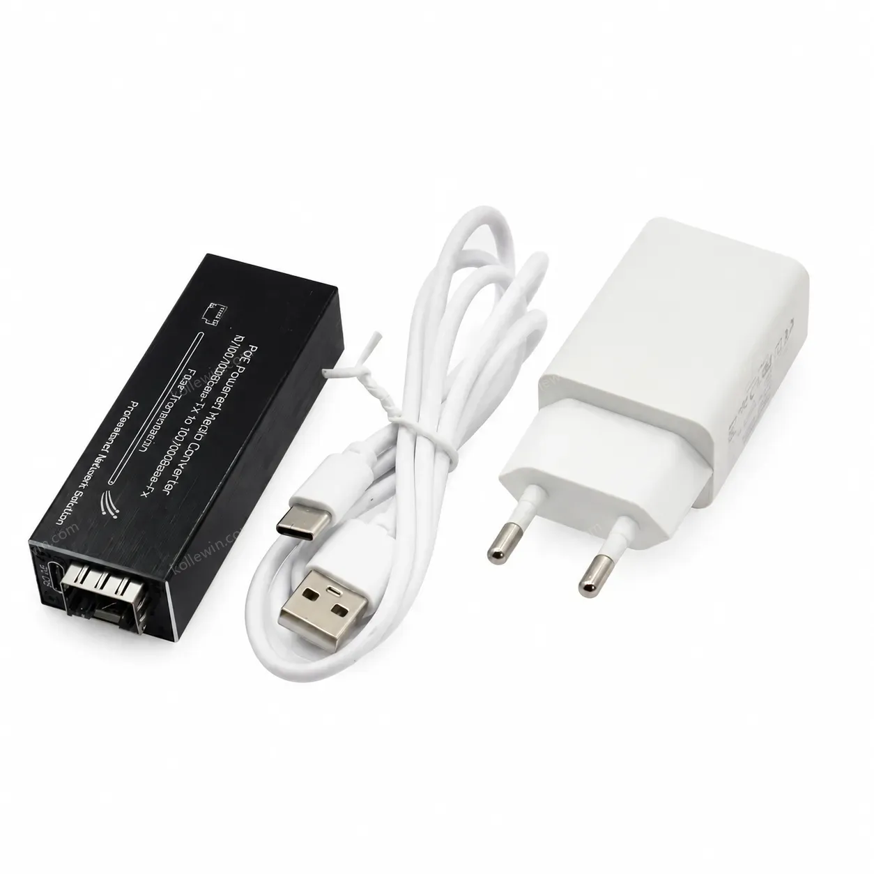 10/100/1000Mbps Ethernet to SFP PoE Fiber Media Converter, DC 5~15V (Type-C) or Powered by IEEE802.3at PoE Injector / PoE Switch