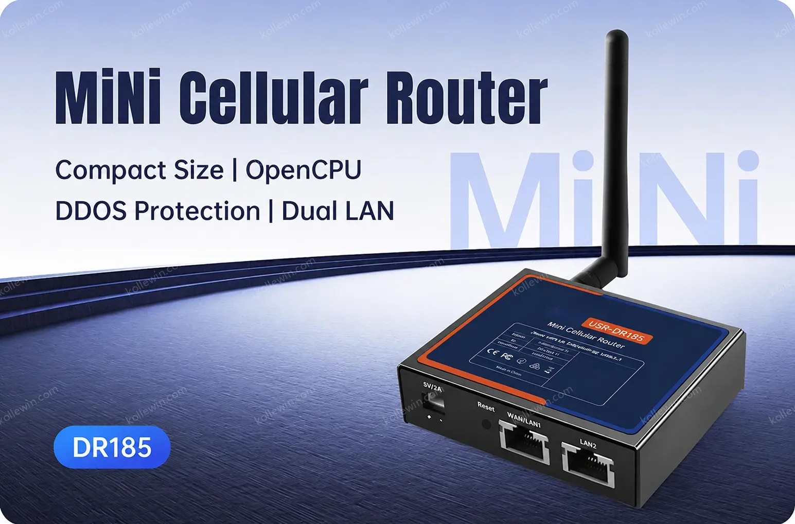 PUSR Industrial 4G LTE Cat1 Cellular Router VPN SIM Slot Global Frequency Band 100Mbps RJ45 Port 1WAN/LAN+1LAN DDOS USR-DR185s-G